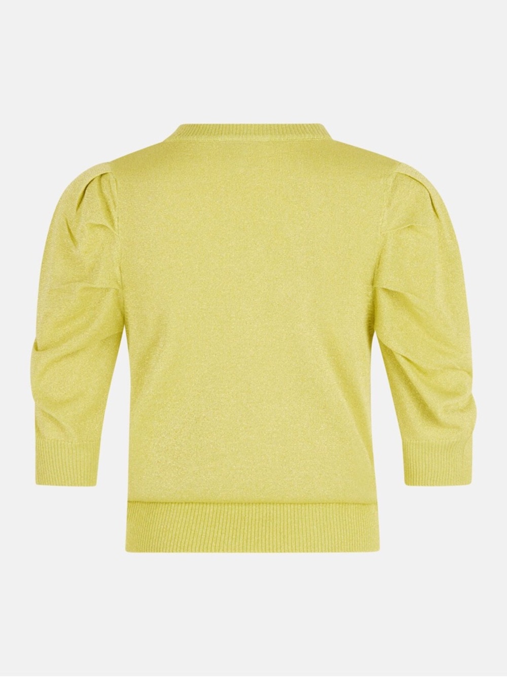 Sparkle Green V-Neck Puff Sleeve Sweater - Picture 2 of 7